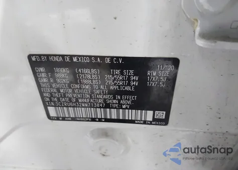 2021 Honda Hr-V Awd Lx z USA, uszkodzony, nr VIN 3CZRU6H32MM713847